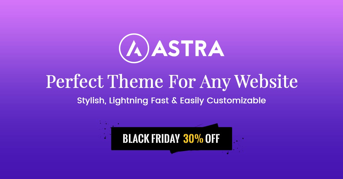 Astra Theme black fryday Cyber Monday